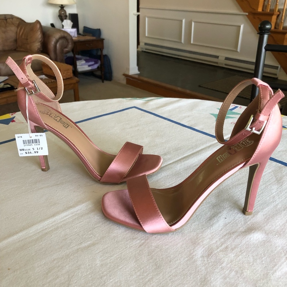 Brash Pink Strap Heels - Size 5.5 (Brand New)